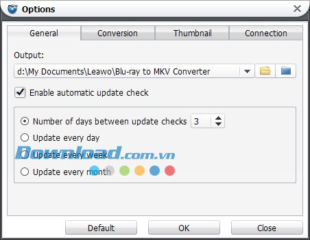 Thiết lập chung Leawo Blu-ray to MKV Converter