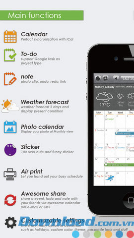 Quản lý ghi chú và danh sách Todo Awesome Calendar Lite for iOS