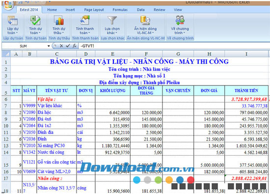 Dự toán EXTEST