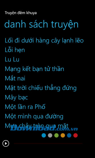 Danh sách truyện Nghe truyện đêm khuya for Windows Phone