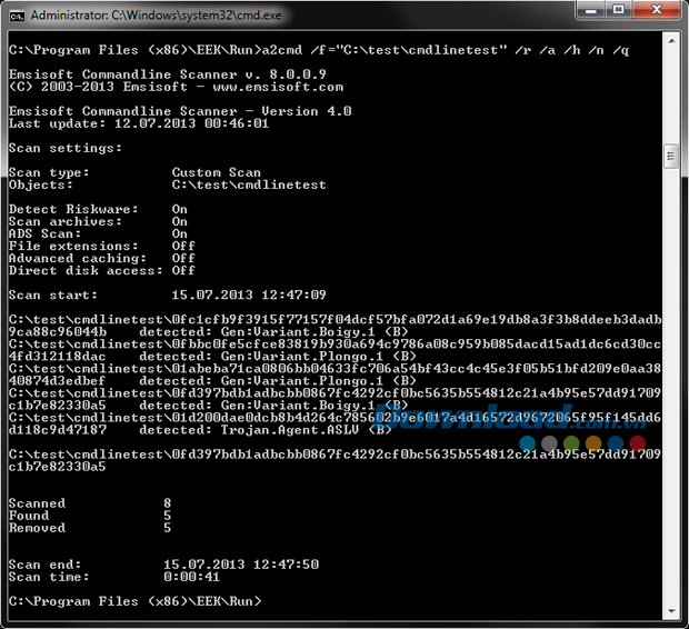 Emsisoft Commandline Scanner