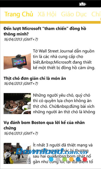 Trang chủ Tin tức Việt for Windows Phone