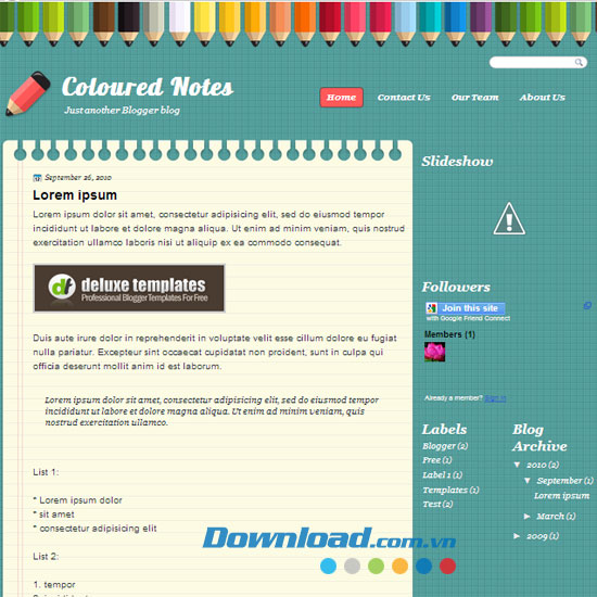 Coloured Notes