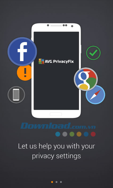 Quản lý quyền riêng tư trên Android AVG PrivacyFix for Android