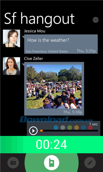 Gửi tin nhắn miễn phí Voxer for Windows Phone