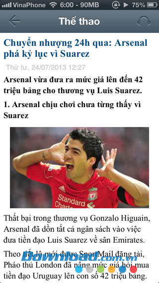 Tin tức thể thao Tin ngắn for iOS