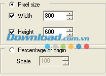 Thay đổi kích thước điểm ảnh Abacre Photo Editor