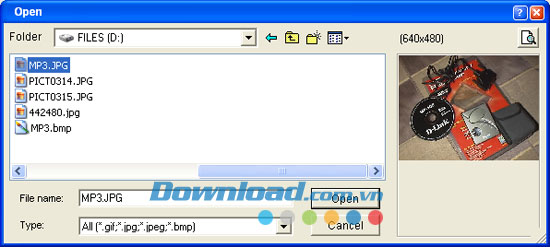 Load ảnh Abacre Photo Editor