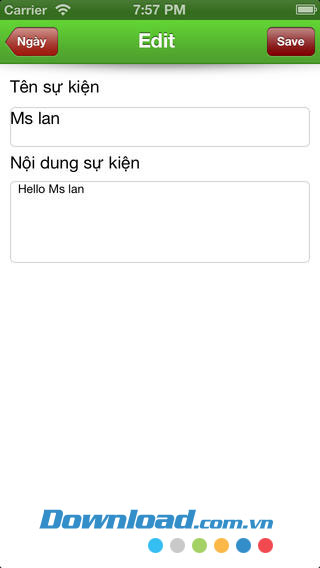 Tạo lịch sự kiện Lịch sự kiện for iOS