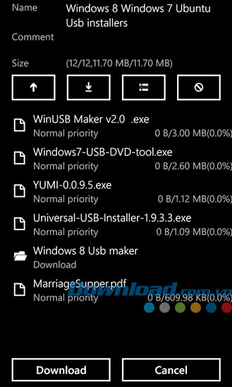 wpTorrent for Windows Phone