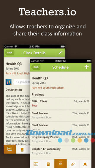 Tổ chức và chia sẻ thông tin lớp học Teachers.io for iOS