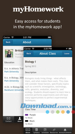 Kết hợp cùng ứng dụng myHomework