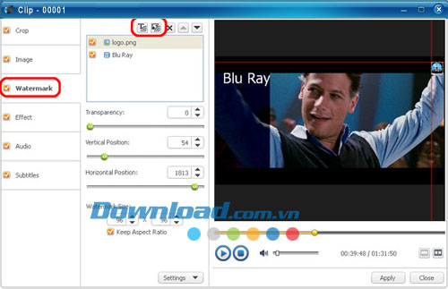 Thêm hình mờ vào video iJoysoft Blu Ray Ripper