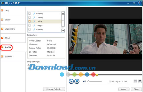 Thêm và điều chỉnh phụ đề vào video iJoysoft Blu Ray Ripper