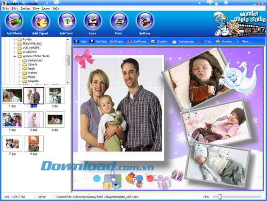 Giao diện chính Wonder Photo Studio