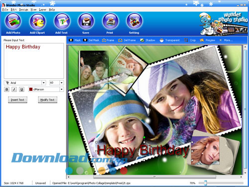 Thêm văn bản Wonder Photo Studio