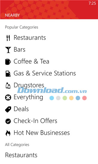 Yelp for Windows Phone