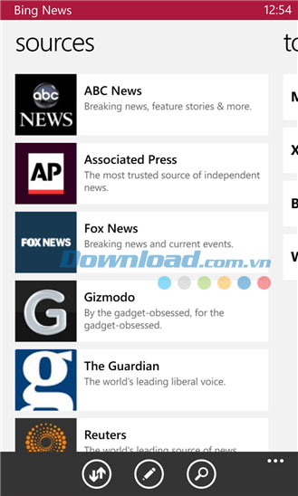 Bing News for Windows Phone