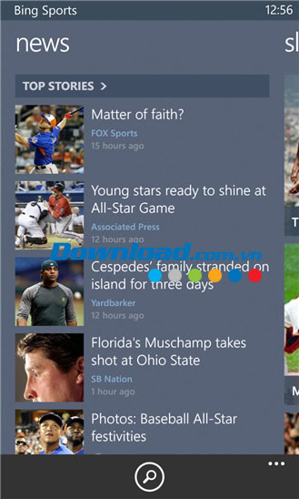 Bing Sports for Windows Phone