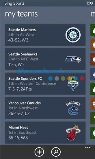 Bing Sports for Windows Phone