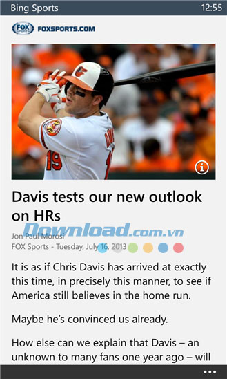 Bing Sports for Windows Phone