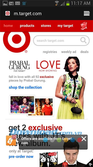 Duyệt web toàn màn hình