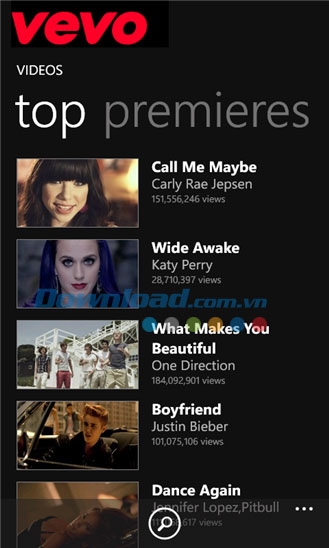 Vevo for Windows Phone