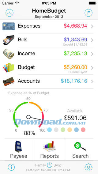 Quản lý chi phí và thu nhập HomeBudget Lite for iOS