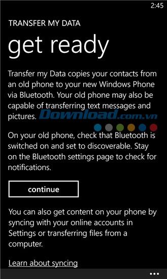 Transfer my Data for Windows Phone