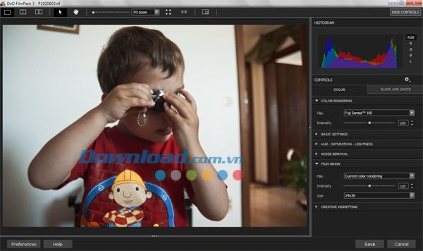 DxO FilmPack có một giao diện đơn giản, rõ ràng