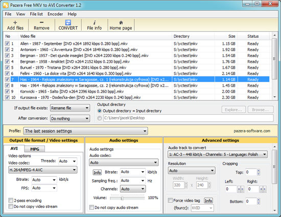 Pazera Free MKV to AVI Converter