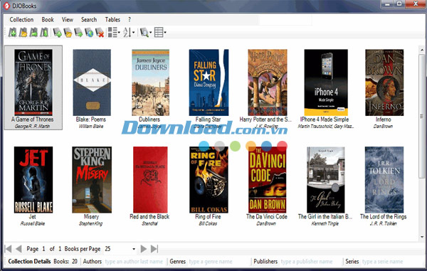 Giao diện chính DJOBooks
