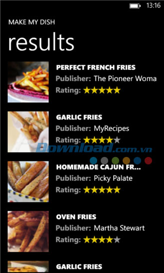 Make My Dish for Windows Phone