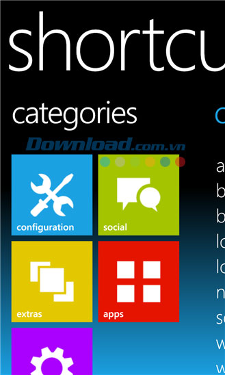 Shortcuts4All for Windows Phone