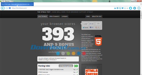 Giao diện chính YRC Weblink