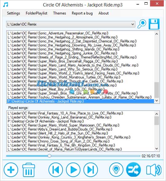 Giao diện chính REAL Shuffle Player