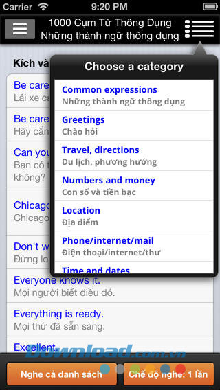 Những thành ngữ thông dụng Luyện nói tiếng Anh for iOS