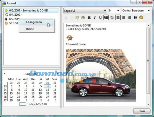 Trình đơn thiết lập ArtPlus ePix wallpaper calendar