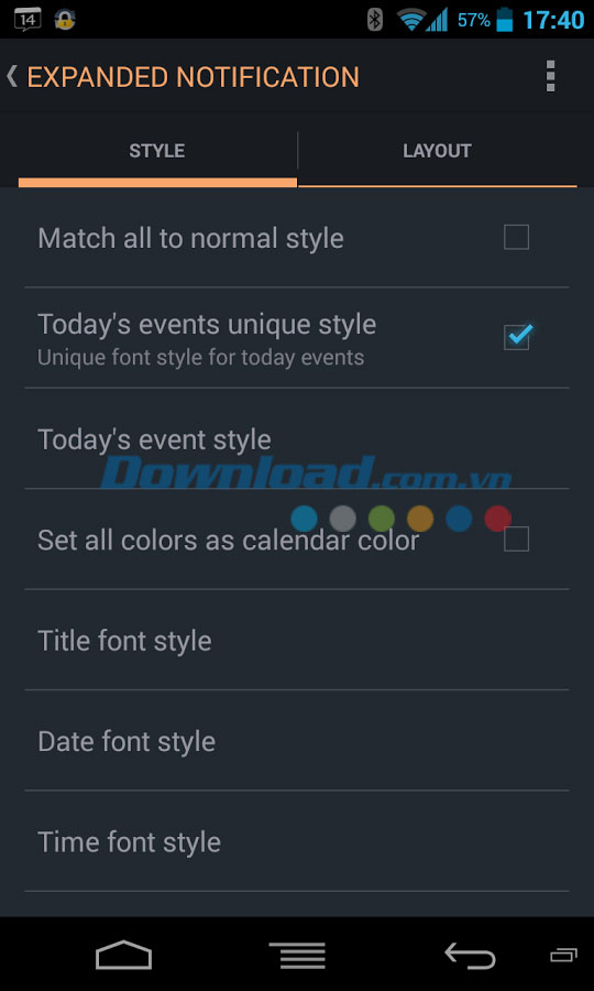 Calendar Status for Android