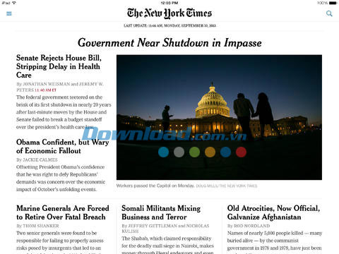Cập nhật tin mới nhất NYTimes for iPad
