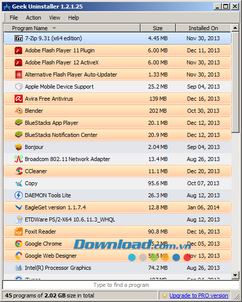 GeekUninstaller trên Windows