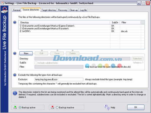 Live File Backup