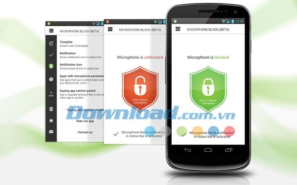Bảo mật thiết bị Android Microphone Block for Android