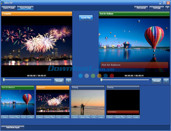 Giao diện chính vMix