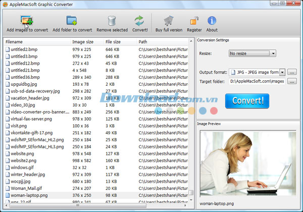 Chuyển đổi định dạng ảnh AppleMacSoft Graphic Converter