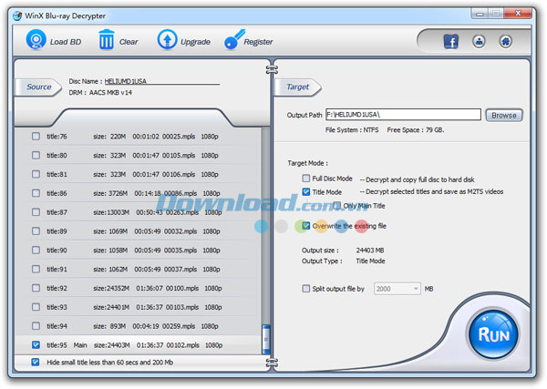 Giải mã và sao lưu đĩa Blu-ray WinX Blu-ray Decrypter