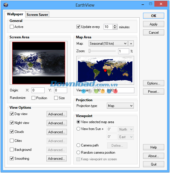 EarthView trên Windows