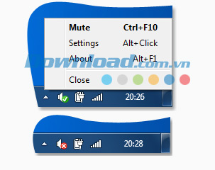 Thu nhỏ về khay hệ thống Auto Mute