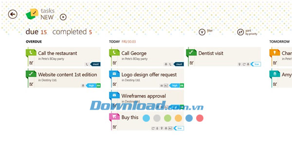 Tasks by Telerik for Windows 8