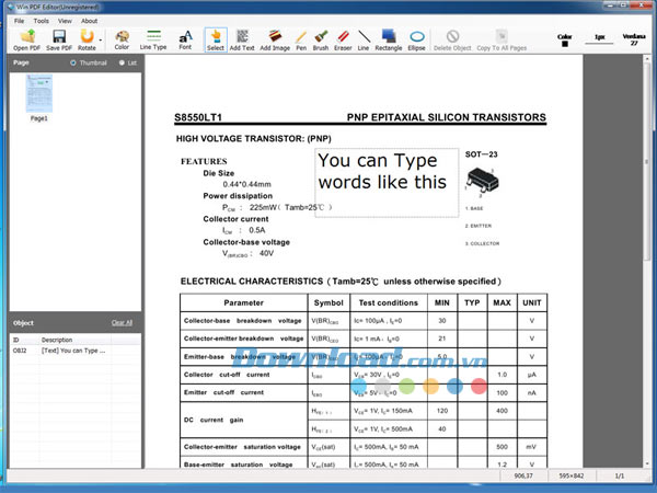 Giao diện chính Win PDF Editor